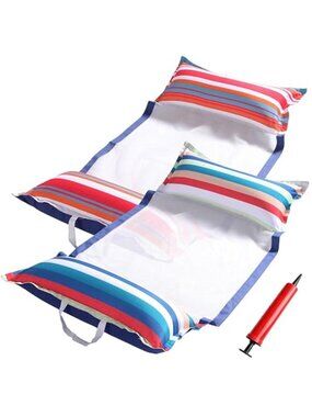Inflatable Pool Float Hammock 2 Pack Adult Water Lounge Chair XL 300lb Portable